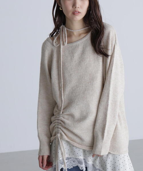 FREE'S MART（フリーズマート）の「◆ワンショルルーズニット（ニット/セーター・レディース・ベージュ/グレー/ブラウン・FREE）」の6枚目の写真
