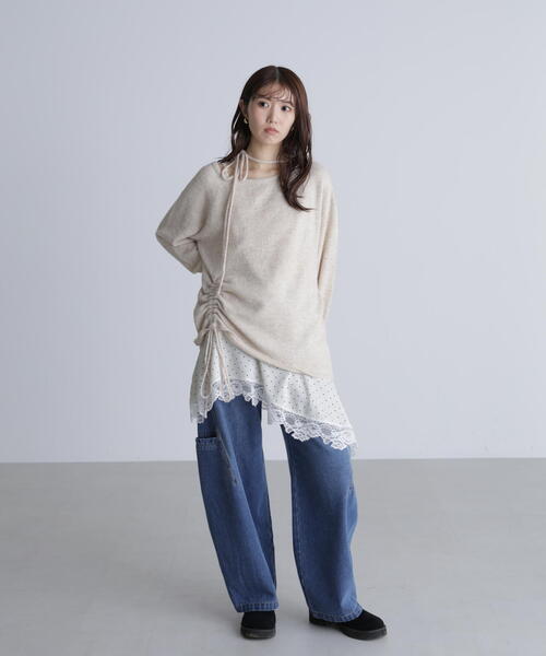 FREE'S MART（フリーズマート）の「◆ワンショルルーズニット（ニット/セーター・レディース・ベージュ/グレー/ブラウン・FREE）」の10枚目の写真