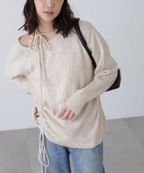 FREE'S MART（フリーズマート）の「◆ワンショルルーズニット（ニット/セーター・レディース・ベージュ/グレー/ブラウン・FREE）」の13枚目の写真