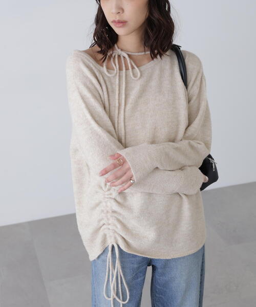 FREE'S MART（フリーズマート）の「◆ワンショルルーズニット（ニット/セーター・レディース・ベージュ/グレー/ブラウン・FREE）」の14枚目の写真