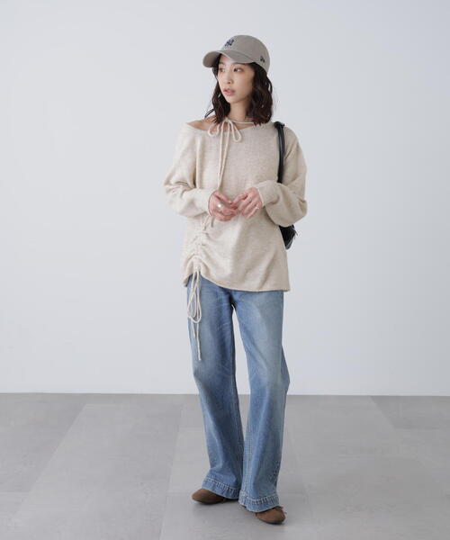 FREE'S MART（フリーズマート）の「◆ワンショルルーズニット（ニット/セーター・レディース・ベージュ/グレー/ブラウン・FREE）」の18枚目の写真