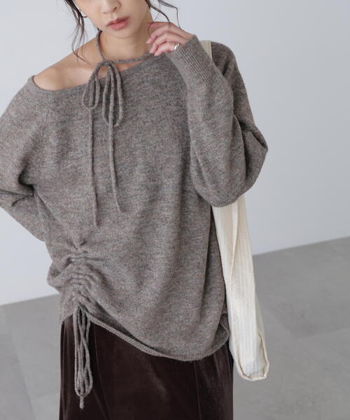 FREE'S MART（フリーズマート）の「◆ワンショルルーズニット（ニット/セーター・レディース・ベージュ/グレー/ブラウン・FREE）」の22枚目の写真