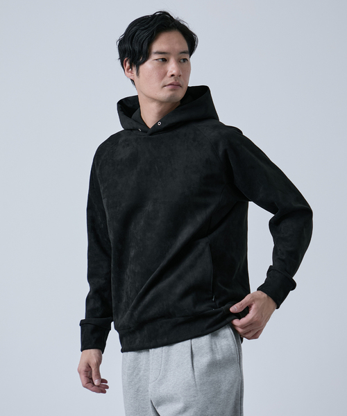 B.C STOCK(ベーセーストック)の「フェイクスエードパーカー(パーカー・メンズ・ブラック/ベージュ/スミクロ・MEDIUM/LARGE)」の19枚目の写真