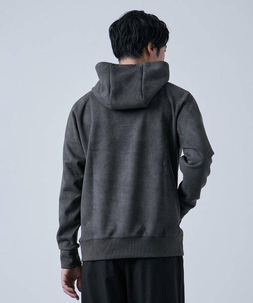 B.C STOCK(ベーセーストック)の「フェイクスエードパーカー(パーカー・メンズ・ブラック/ベージュ/スミクロ・MEDIUM/LARGE)」の13枚目の写真