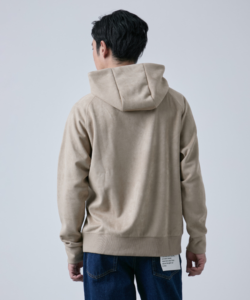 B.C STOCK(ベーセーストック)の「フェイクスエードパーカー(パーカー・メンズ・ブラック/ベージュ/スミクロ・MEDIUM/LARGE)」の9枚目の写真