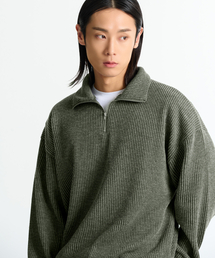 ハーフジップ」に該当するニット/セーター（グリーン・カーキ/緑色系