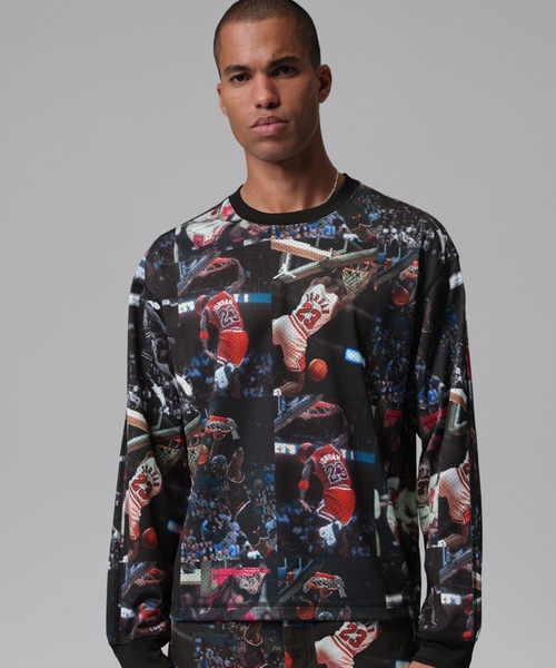 JORDAN BRAND（ジョーダンブランド）の「JORDAN BRAND M J FLT AOP LS JRSY / ジョーダン ブランド FLT AOP L/S トップ JRSY / NIKE【SP】（Tシャツ/カットソー・メンズ・ブラック・S/M/L/XL/XXL）」の7枚目の写真