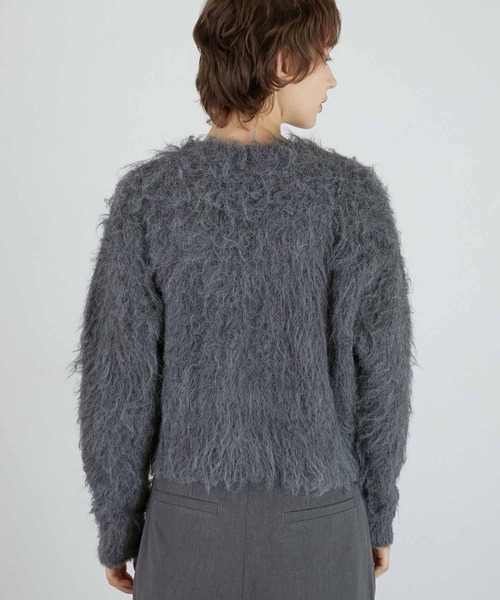 LA PEAU DE GEM（ラポドゥジェム）の「【LA PEAU DE GEM】luxe shaggy cardigan/リュクスシャギーカーディガン（カーディガン/ボレロ・レディース・グレー/ブラック・FREE）」の11枚目の写真