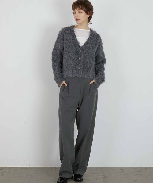 LA PEAU DE GEM（ラポドゥジェム）の「【LA PEAU DE GEM】luxe shaggy cardigan/リュクスシャギーカーディガン（カーディガン/ボレロ・レディース・グレー/ブラック・FREE）」の16枚目の写真