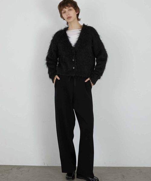 LA PEAU DE GEM（ラポドゥジェム）の「【LA PEAU DE GEM】luxe shaggy cardigan/リュクスシャギーカーディガン（カーディガン/ボレロ・レディース・グレー/ブラック・FREE）」の8枚目の写真