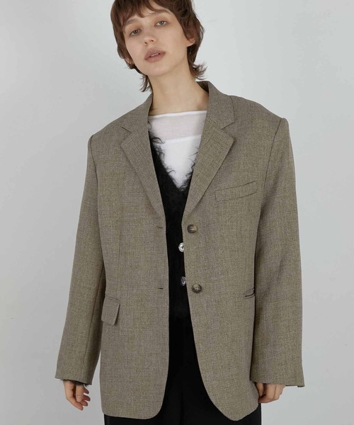 LA PEAU DE GEM（ラポドゥジェム）の「【LA PEAU DE GEM】luxe shaggy cardigan/リュクスシャギーカーディガン（カーディガン/ボレロ・レディース・グレー/ブラック・FREE）」の7枚目の写真