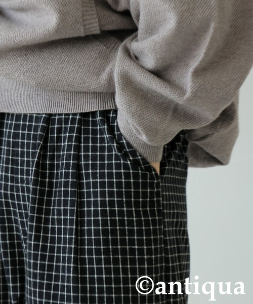 antiqua(アンティカ)の「チェック柄 ワイドパンツ(その他パンツ・レディース・ブラック・MEDIUM/LARGE)」の4枚目の写真