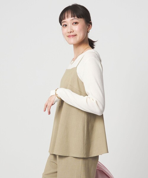 green label relaxing（グリーンレーベルリラクシング）の「［size SHORT/TALLあり］ラミーブレンド オールインワン（つなぎ/オールインワン・レディース・ネイビー/ベージュ・TALL/SHORT/FREE）」の5枚目の写真