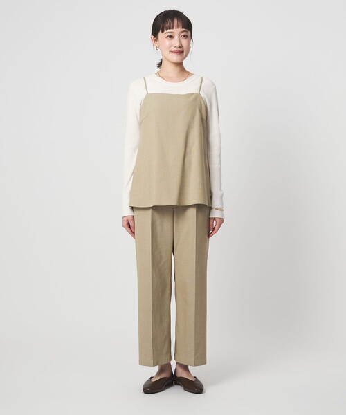 green label relaxing（グリーンレーベルリラクシング）の「［size SHORT/TALLあり］ラミーブレンド オールインワン（つなぎ/オールインワン・レディース・ネイビー/ベージュ・TALL/SHORT/FREE）」の6枚目の写真