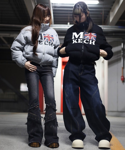 セール】《2サイズ展開 / UNISEX 》リブ編みニット ショート丈 パフ