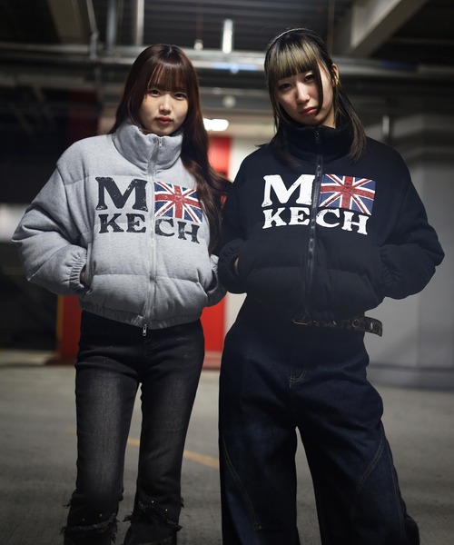 ATMARK（アットマーク）の「《２サイズ展開　/　UNISEX　》リブ編みニット　ショート丈　パフジャケット（ダウンジャケット/コート・レディース・ブラック/グレー・M/L）」の5枚目の写真