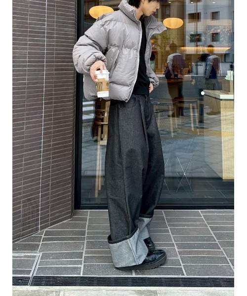 Chikashitsu +（チカシツプラス）の「【Chikashitsu +】cropped puffer jacket / 【チカシツプラス】クロップドパファージャケット（ダウンジャケット/コート・メンズ・ブラック/グレー/オリーブ・ONE SIZE）」の12枚目の写真