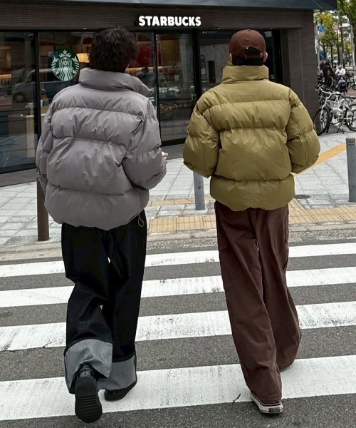 Chikashitsu +（チカシツプラス）の「【Chikashitsu +】cropped puffer jacket / 【チカシツプラス】クロップドパファージャケット（ダウンジャケット/コート・メンズ・ブラック/グレー/オリーブ・ONE SIZE）」の10枚目の写真