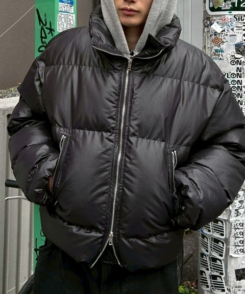 セール】【Chikashitsu +】cropped puffer jacket / 【チカシツプラス