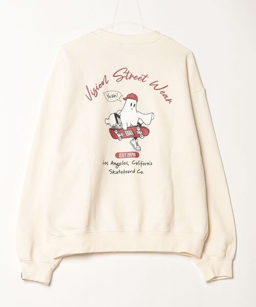 VISION STREET WEAR（ヴィジョンストリートウェア）の「【VISION STREET WEAR/ヴィジョンストリートウェア】Arch Ghost TRN/ゴースト バックプリント トレーナー スウェット（スウェット・メンズ・ブラック/オフホワイト・L/M）」の4枚目の写真