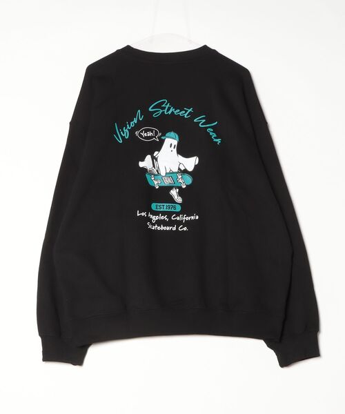 VISION STREET WEAR（ヴィジョンストリートウェア）の「【VISION STREET WEAR/ヴィジョンストリートウェア】Arch Ghost TRN/ゴースト バックプリント トレーナー スウェット（スウェット・メンズ・ブラック/オフホワイト・L/M）」の5枚目の写真