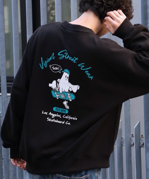 VISION STREET WEAR（ヴィジョンストリートウェア）の「【VISION STREET WEAR/ヴィジョンストリートウェア】Arch Ghost TRN/ゴースト バックプリント トレーナー スウェット（スウェット・メンズ・ブラック/オフホワイト・L/M）」の8枚目の写真