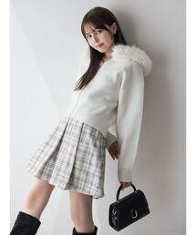 【WEB限定】フェイクファーニットフーディ