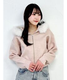 dazzlin（ダズリン）の「【WEB限定】フェイクファーニットフーディ（ニット/セーター）」