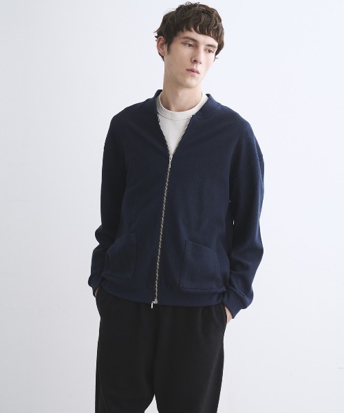 three dots（スリードッツ）の「ウールミックス パイルフェイス ジップシャツ（スウェット・メンズ・ブラック/グレー系その他/ブルー系その他・MEDIUM/SMALL/LARGE）」の3枚目の写真