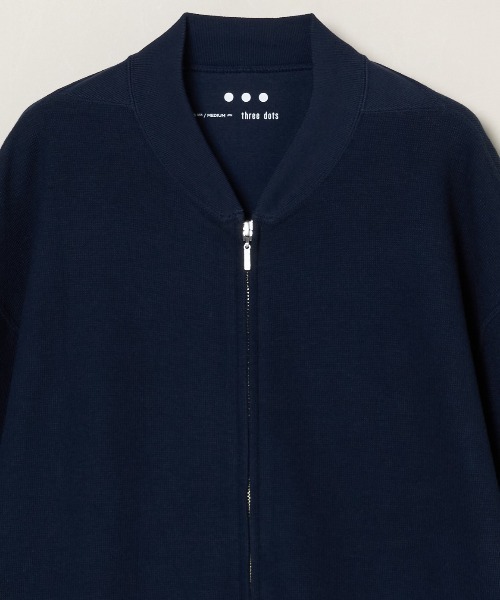 three dots（スリードッツ）の「ウールミックス パイルフェイス ジップシャツ（スウェット・メンズ・ブラック/グレー系その他/ブルー系その他・MEDIUM/SMALL/LARGE）」の6枚目の写真
