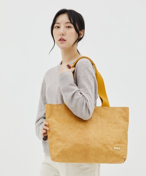 WALLAROO(ワラル)の「ワラル 3wayバッグ ラファワイド_ベージュ(エコバッグ/サブバッグ・レディース・ベージュ・FREE)」の3枚目の写真