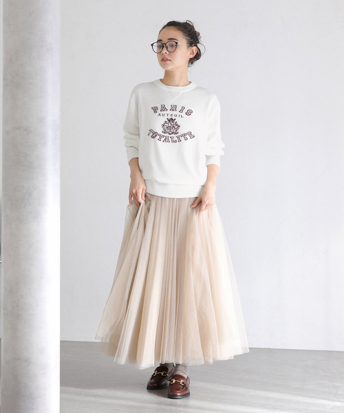 La TOTALITE（ラトータリテ）の「【洗える】インターシャロゴニット（ニット/セーター・レディース・チャコールグレー/ホワイト/ネイビー・FREE）」の9枚目の写真