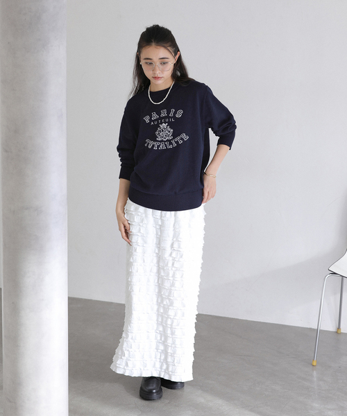 La TOTALITE（ラトータリテ）の「【洗える】インターシャロゴニット（ニット/セーター・レディース・チャコールグレー/ホワイト/ネイビー・FREE）」の15枚目の写真