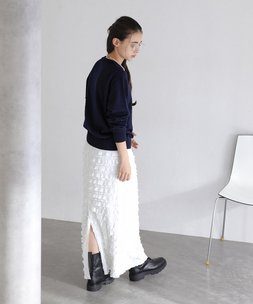 La TOTALITE（ラトータリテ）の「【洗える】インターシャロゴニット（ニット/セーター・レディース・チャコールグレー/ホワイト/ネイビー・FREE）」の16枚目の写真