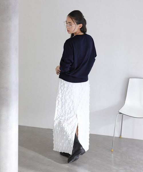 La TOTALITE（ラトータリテ）の「【洗える】インターシャロゴニット（ニット/セーター・レディース・チャコールグレー/ホワイト/ネイビー・FREE）」の17枚目の写真