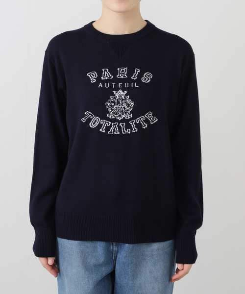 La TOTALITE（ラトータリテ）の「【洗える】インターシャロゴニット（ニット/セーター・レディース・チャコールグレー/ホワイト/ネイビー・FREE）」の21枚目の写真