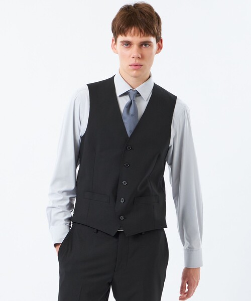 MACKINTOSH PHILOSOPHY(マッキントッシュ フィロソフィー)の「トロッター ウェストコート #109 ウール混ストレッチトロピカル(ベスト・メンズ・ブラック/ダークネイビー・40/38)」の1枚目の写真