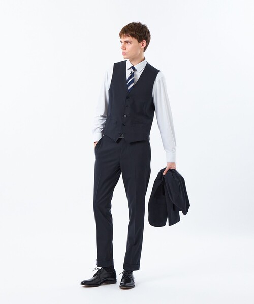 MACKINTOSH PHILOSOPHY(マッキントッシュ フィロソフィー)の「トロッター ウェストコート #109 ウール混ストレッチトロピカル(ベスト・メンズ・ブラック/ダークネイビー・40/38)」の5枚目の写真