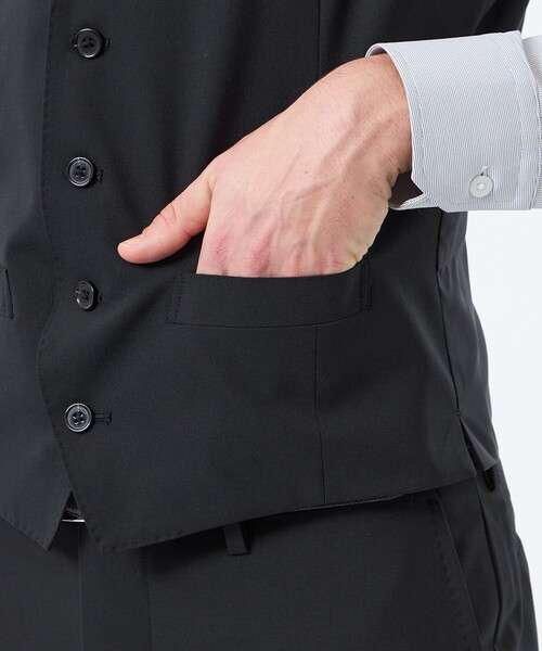 MACKINTOSH PHILOSOPHY(マッキントッシュ フィロソフィー)の「トロッター ウェストコート #109 ウール混ストレッチトロピカル(ベスト・メンズ・ブラック/ダークネイビー・40/38)」の10枚目の写真