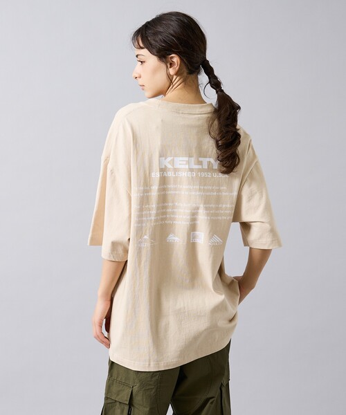KELTY（ケルティ）の「【KELTY / ケルティ】Back History logo T-Shirt / バックヒストリーロゴTシャツ（ロゴT・ユニセックス（Tシャツ/カットソー・メンズ・ホワイト/ネイビー/ベージュ/ブラック/ライトグレー・M/L）」の4枚目の写真