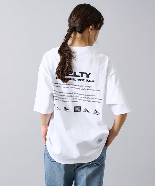 KELTY（ケルティ）の「【KELTY / ケルティ】Back History logo T-Shirt / バックヒストリーロゴTシャツ（ロゴT・ユニセックス（Tシャツ/カットソー・メンズ・ホワイト/ネイビー/ベージュ/ブラック/ライトグレー・M/L）」の2枚目の写真