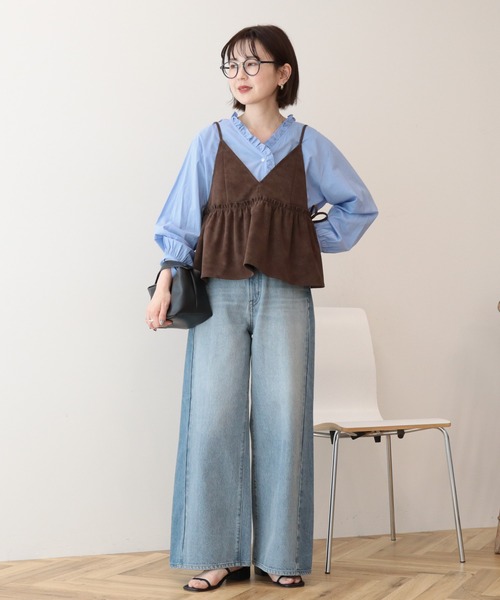 AMERICAN HOLIC（アメリカンホリック）の「バギーデニムパンツ（デニムパンツ・レディース・ライトインディゴブルー/ワンウォッシュ・M/L/S）」の10枚目の写真