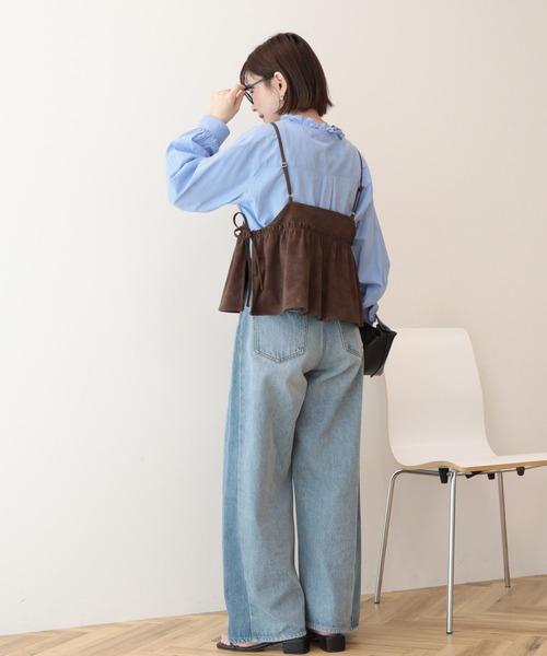 AMERICAN HOLIC（アメリカンホリック）の「バギーデニムパンツ（デニムパンツ・レディース・ライトインディゴブルー/ワンウォッシュ・M/L/S）」の9枚目の写真