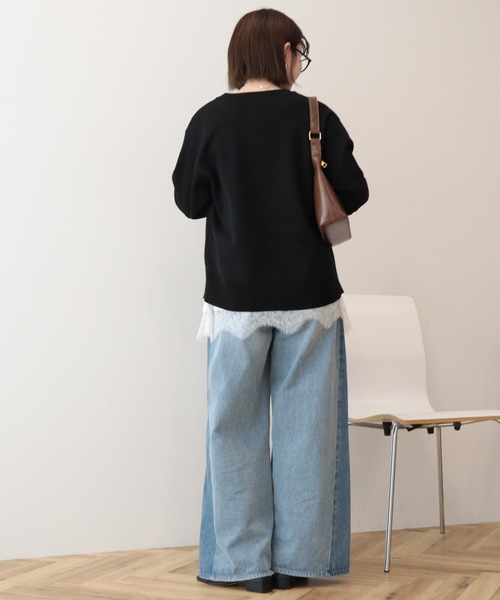 AMERICAN HOLIC（アメリカンホリック）の「バギーデニムパンツ（デニムパンツ・レディース・ライトインディゴブルー/ワンウォッシュ・M/L/S）」の5枚目の写真