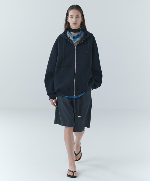 CULLNI（クルニ）の「CULLNI Embroidery Patch Zip Up Hoodie（パーカー・メンズ・ライトグレー系/グリーン/ネイビー/ブラック・0/1/2）」の6枚目の写真