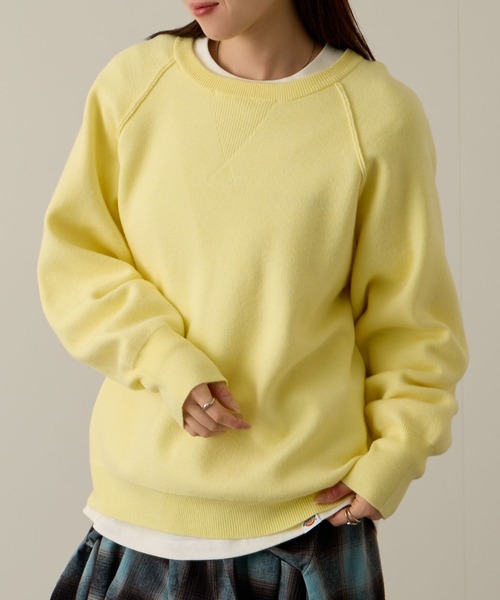 NAVY(ネイビー)の「Wジャガード ガゼット付き ラグランニットプルオーバー(ニット/セーター・レディース・イエロー/ミント/アイボリー/グレー・M/L)」の4枚目の写真