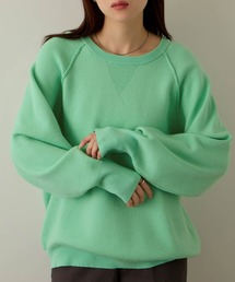 Wジャガード ガゼット付き ラグランニットプルオーバー