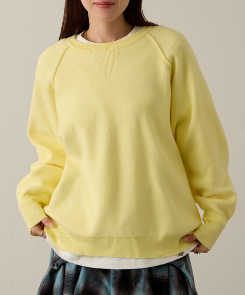 NAVY(ネイビー)の「Wジャガード ガゼット付き ラグランニットプルオーバー(ニット/セーター・レディース・イエロー/ミント/アイボリー/グレー・M/L)」の12枚目の写真