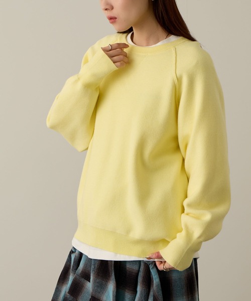 NAVY(ネイビー)の「Wジャガード ガゼット付き ラグランニットプルオーバー(ニット/セーター・レディース・イエロー/ミント/アイボリー/グレー・M/L)」の13枚目の写真