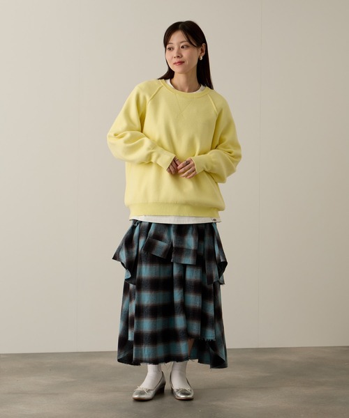 NAVY(ネイビー)の「Wジャガード ガゼット付き ラグランニットプルオーバー(ニット/セーター・レディース・イエロー/ミント/アイボリー/グレー・M/L)」の14枚目の写真